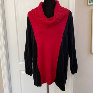 Ladies Colorblock Long Sweater-L